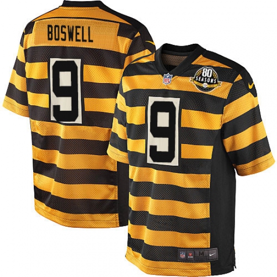 Men's Nike Pittsburgh Steelers #9 Chris Boswell Game Yellow/Black Alternate 80TH Anniversary Throwback NFL Jersey - Ujersey