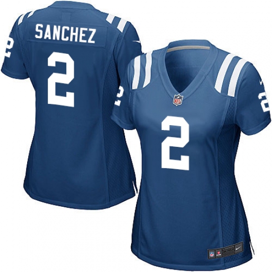 Women's Nike Indianapolis Colts #2 Rigoberto Sanchez Game Royal Blue Team Color NFL Jersey - Ujersey