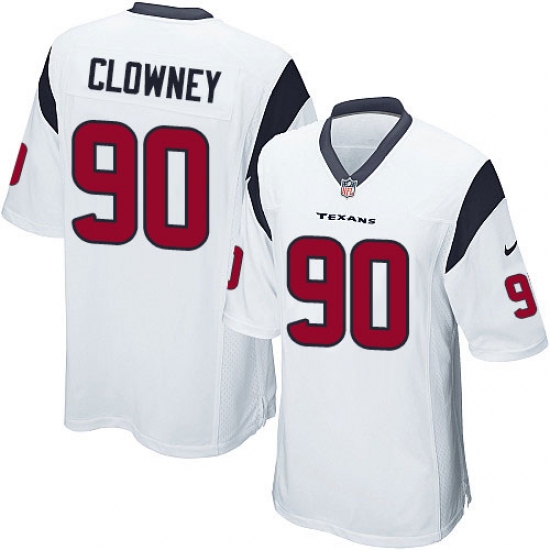 Men's Nike Houston Texans #90 Jadeveon Clowney Game White NFL Jersey - Ujersey