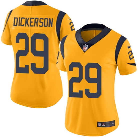 Women's Nike Los Angeles Rams #29 Eric Dickerson Limited Gold Rush Vapor Untouchable NFL Jersey - Ujersey