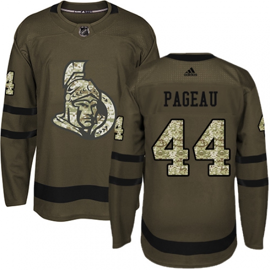 Men's Adidas Ottawa Senators #44 Jean-Gabriel Pageau Premier Green Salute to Service NHL Jersey - Ujersey