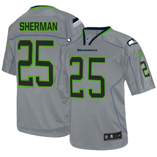 Men's Nike Seattle Seahawks #25 Richard Sherman Elite Lights Out Grey NFL Jersey - Ujersey