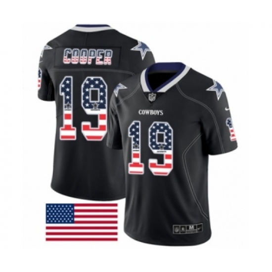 Men's Nike Dallas Cowboys #19 Amari Cooper Limited Black Rush USA Flag NFL Jersey - Ujersey