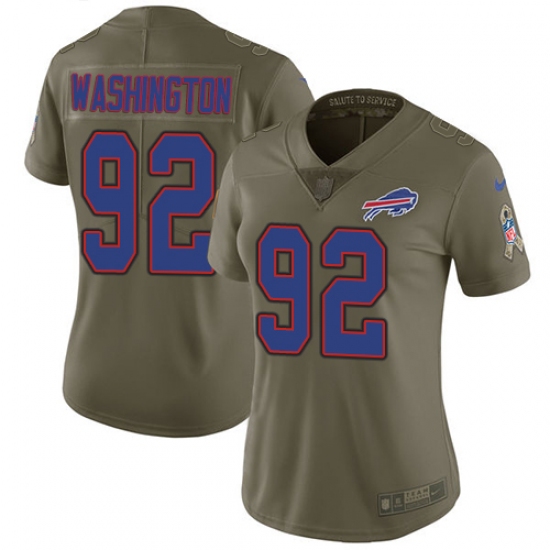 Women's Nike Buffalo Bills #92 Adolphus Washington Limited Olive 2017 Salute to Service NFL Jersey - Ujersey
