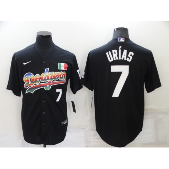 Men's Nike Los Angeles Dodgers #7 Julio Urias Black Jersey - Ujersey