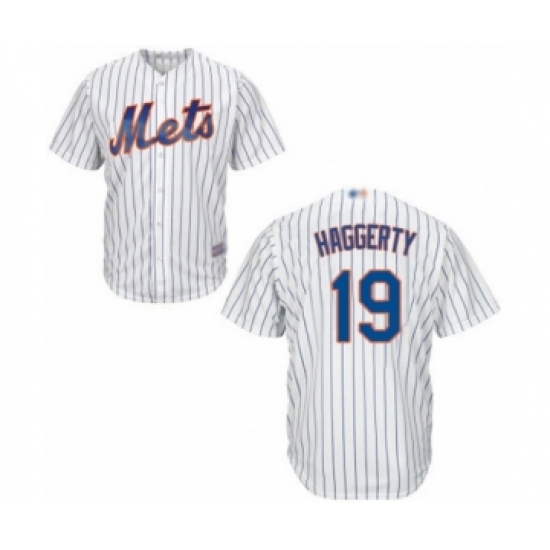 Youth New York Mets #19 Sam Haggerty Authentic White Home Cool Base Baseball Player Jersey - Ujersey