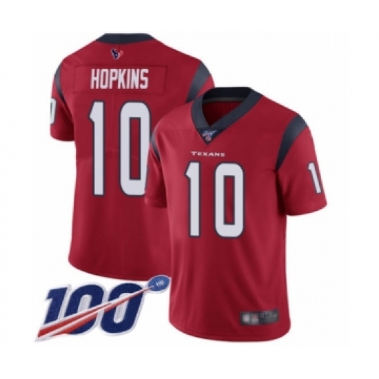 Youth Nike Houston Texans #10 DeAndre Hopkins Red Alternate Vapor Untouchable Limited Player 100th Season NFL Jersey - Ujersey