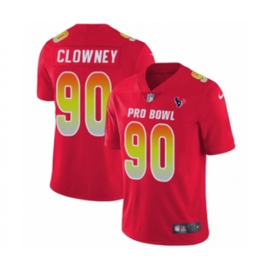 Youth Nike Houston Texans #90 Jadeveon Clowney Limited Red AFC 2019 Pro Bowl NFL Jersey - Ujersey