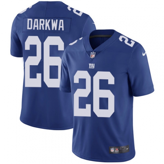 Youth Nike New York Giants #26 Orleans Darkwa Royal Blue Team Color Vapor Untouchable Limited Player NFL Jersey - Ujersey