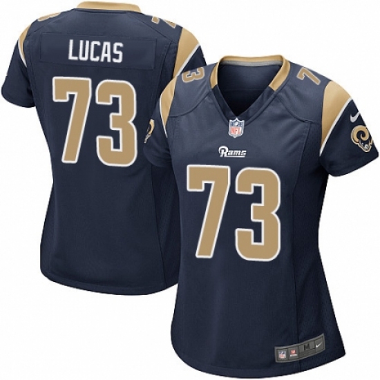 Women's Nike Los Angeles Rams #73 Cornelius Lucas Game Navy Blue Team Color NFL Jersey