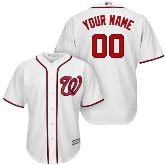 Men's Washington Nationals Majestic White Cool Base Custom Jersey - Ujersey