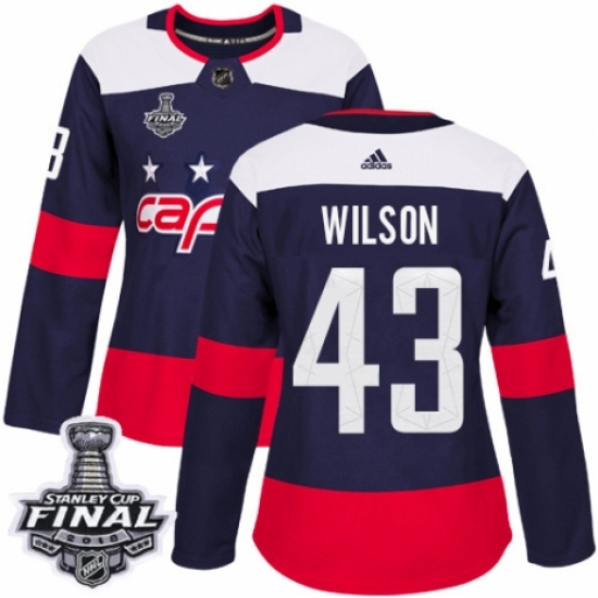 Women's Adidas Washington Capitals #43 Tom Wilson Authentic Navy Blue 2018 Stadium Series 2018 Stanley Cup Final NHL Jersey - Ujersey