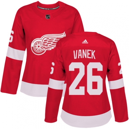 Women's Adidas Detroit Red Wings #26 Thomas Vanek Authentic Red Home NHL Jersey - Ujersey