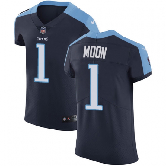 Men's Nike Tennessee Titans #1 Warren Moon Navy Blue Alternate Vapor Untouchable Elite Player NFL Jersey - Ujersey