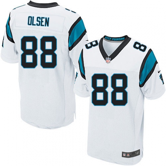 Men's Nike Carolina Panthers #88 Greg Olsen Elite White NFL Jersey