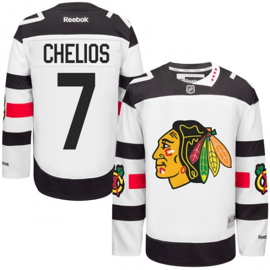 Men's Reebok Chicago Blackhawks #7 Chris Chelios Premier White 2016 Stadium Series NHL Jersey - Ujersey