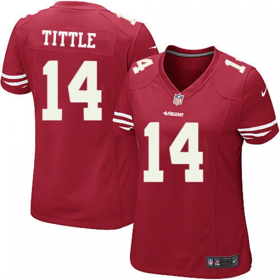 Women's Nike San Francisco 49ers #14 Y.A. Tittle Game Red Team Color NFL Jersey - Ujersey
