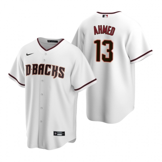 Men's Nike Arizona Diamondbacks #13 Nick Ahmed White Home Stitched Baseball Jersey - Ujersey
