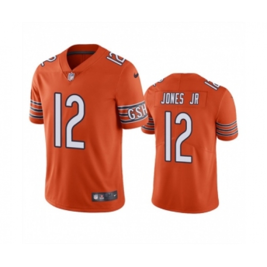 Men's Chicago Bears #12 Velus Jones Jr. Orange Vapor untouchable Limited Stitched Jersey - Ujersey