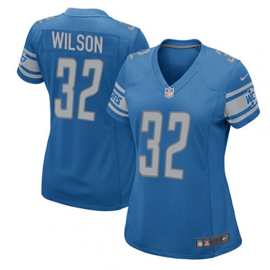 Women's Nike Detroit Lions #32 Tavon Wilson Game Light Blue Team Color NFL Jersey - Ujersey