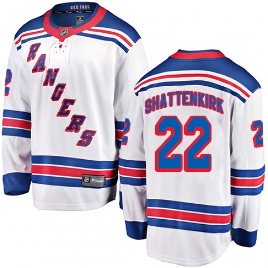 Youth New York Rangers #22 Kevin Shattenkirk Fanatics Branded White Away Breakaway NHL Jersey - Ujersey