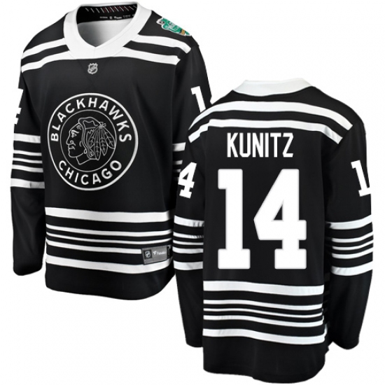 Men's Chicago Blackhawks #14 Chris Kunitz Black 2019 Winter Classic Fanatics Branded Breakaway NHL Jersey - Ujersey