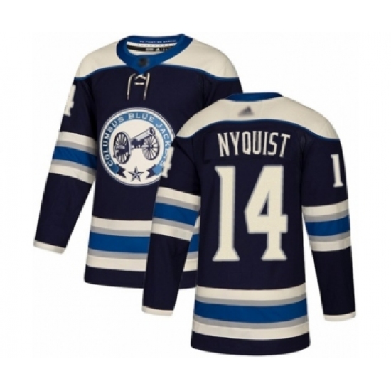 Youth Columbus Blue Jackets #14 Gustav Nyquist Authentic Navy Blue Alternate Hockey Jersey - Ujersey