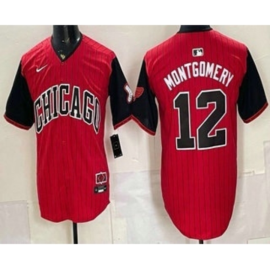 Men's Chicago White Sox #12 Colson Montgomery Red 2025 City Connect Limited Stitched Jersey - Ujersey
