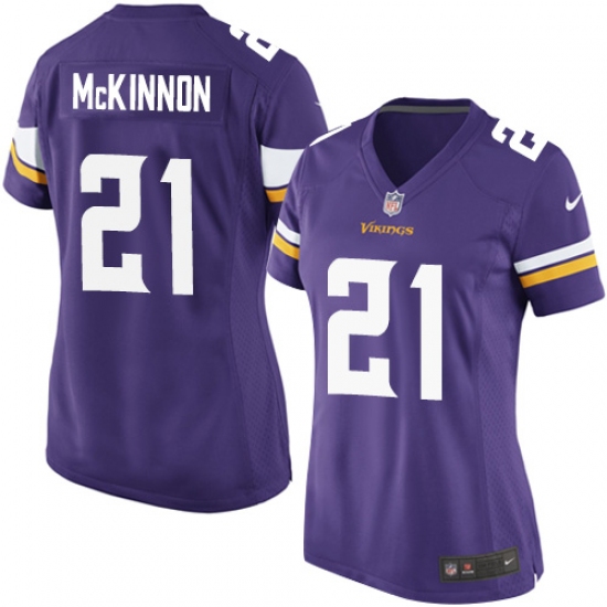 Women's Nike Minnesota Vikings #21 Jerick McKinnon Game Purple Team Color NFL Jersey - Ujersey