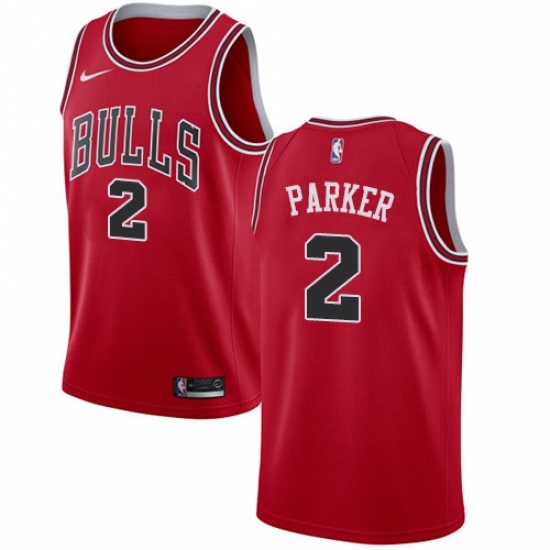 Youth Nike Chicago Bulls #2 Jabari Parker Swingman Red NBA Jersey - Icon Edition - Ujersey
