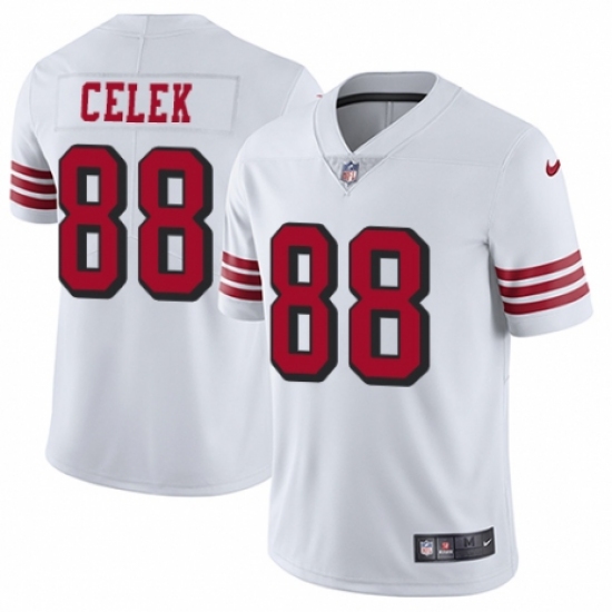 Youth Nike San Francisco 49ers #88 Garrett Celek Limited White Rush Vapor Untouchable NFL Jersey - Ujersey