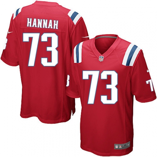 Men's Nike New England Patriots #73 John Hannah Game Red Alternate NFL Jersey - Ujersey