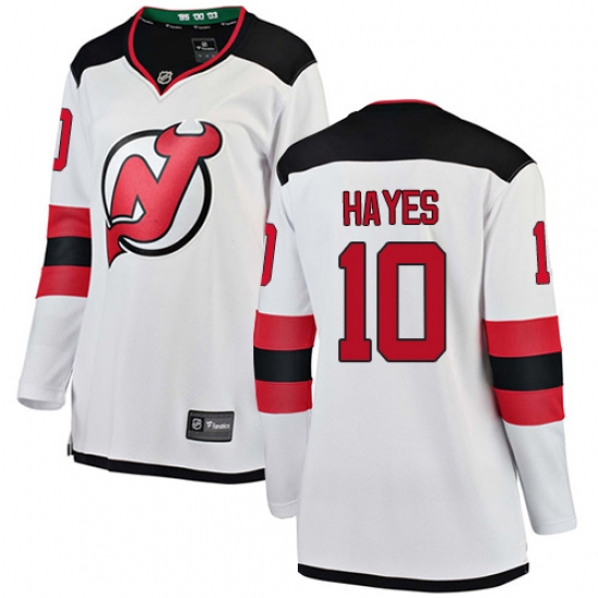 Women's New Jersey Devils #10 Jimmy Hayes Fanatics Branded White Away Breakaway NHL Jersey - Ujersey