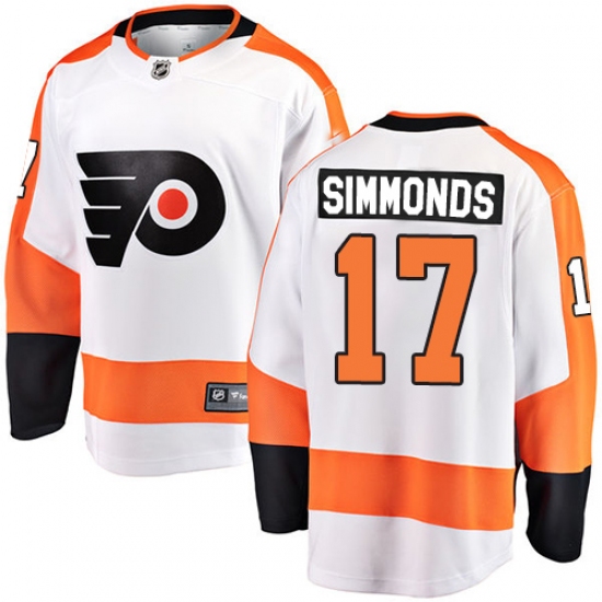 Youth Philadelphia Flyers #17 Wayne Simmonds Fanatics Branded White Away Breakaway NHL Jersey - Ujersey