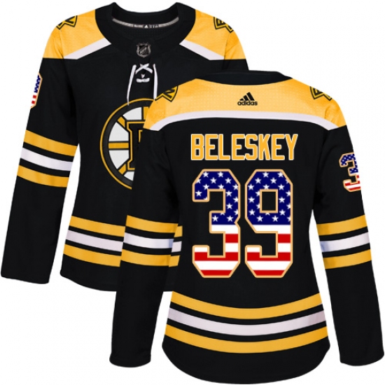 Women's Adidas Boston Bruins #39 Matt Beleskey Authentic Black USA Flag Fashion NHL Jersey - Ujersey
