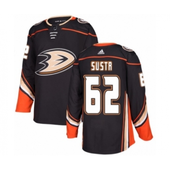 Men's Adidas Anaheim Ducks #62 Andrej Sustr Premier Black Home NHL Jersey - Ujersey