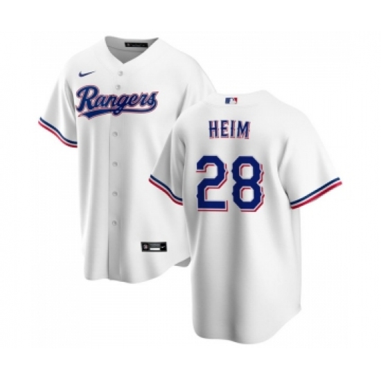 Men's Texas Rangers #28 Jonah Heim White Cool Base Stitched Baseball Jersey - Ujersey
