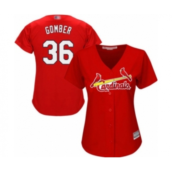 Women's St. Louis Cardinals #36 Austin Gomber Authentic Red Alternate Cool Base Baseball Player Jersey - Ujersey
