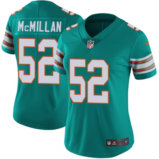 Women's Nike Miami Dolphins #52 Raekwon McMillan Elite Aqua Green Alternate NFL Jersey - Ujersey