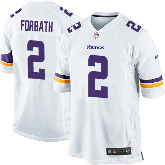 Men's Nike Minnesota Vikings #2 Kai Forbath Game White NFL Jersey - Ujersey