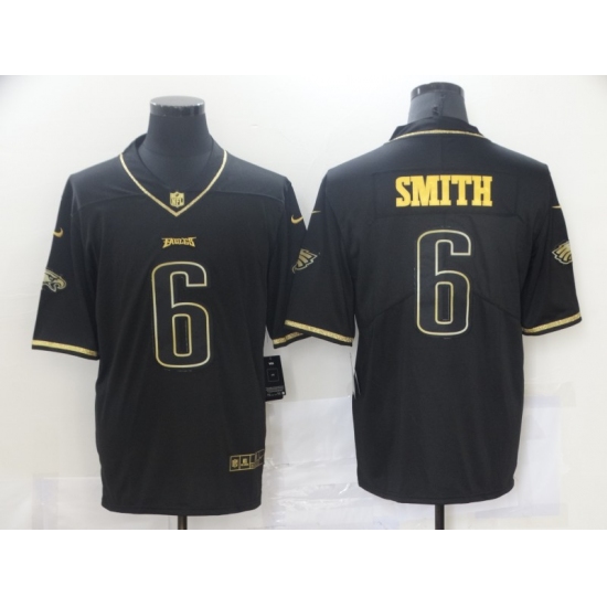 Men's Philadelphia Eagles #6 DeVonta Smith Nike Black Gold 2021 Draft First Round Pick Limited Jersey - Ujersey