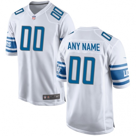 Men's Detroit Lions Nike White Custom Game Jersey - Ujersey