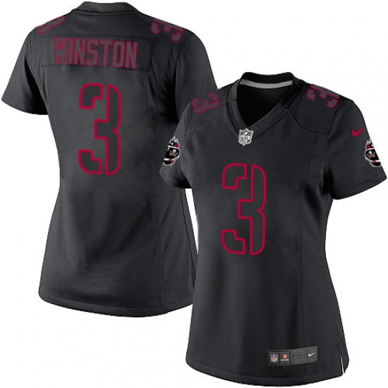 Women's Nike Tampa Bay Buccaneers #3 Jameis Winston Limited Black Impact NFL Jersey - Ujersey