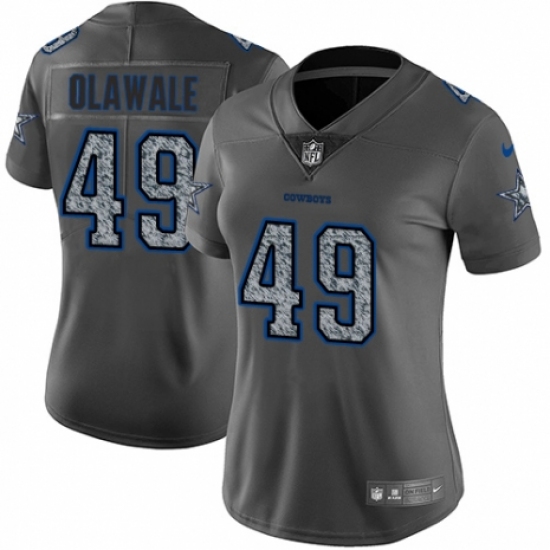 Women's Nike Dallas Cowboys #49 Jamize Olawale Gray Static Vapor Untouchable Limited NFL Jersey - Ujersey