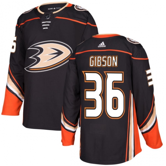 Youth Adidas Anaheim Ducks #36 John Gibson Premier Black Home NHL Jersey - Ujersey