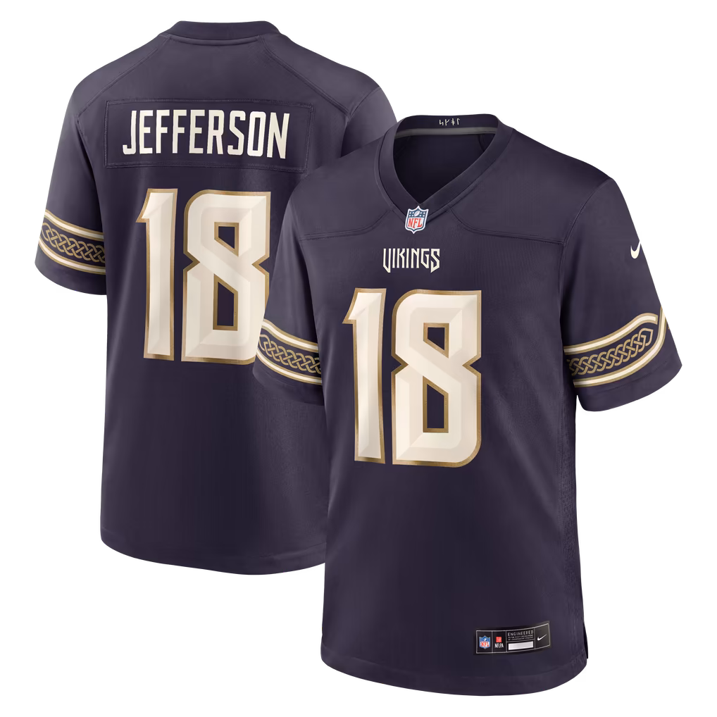Men's Minnesota Vikings Justin Jefferson Nike Purple 2026 Rivalries Collection Game Jersey - Ujersey