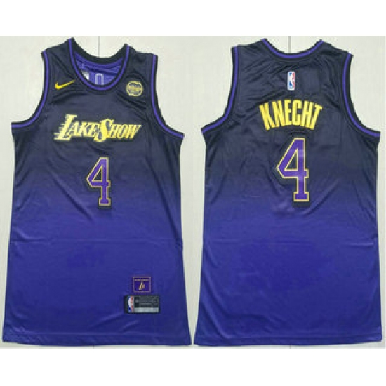 Men's Los Angeles Lakers #4 Dalton Knecht Purple 2024 City Edition Swingman Stitched Jersey - Ujersey