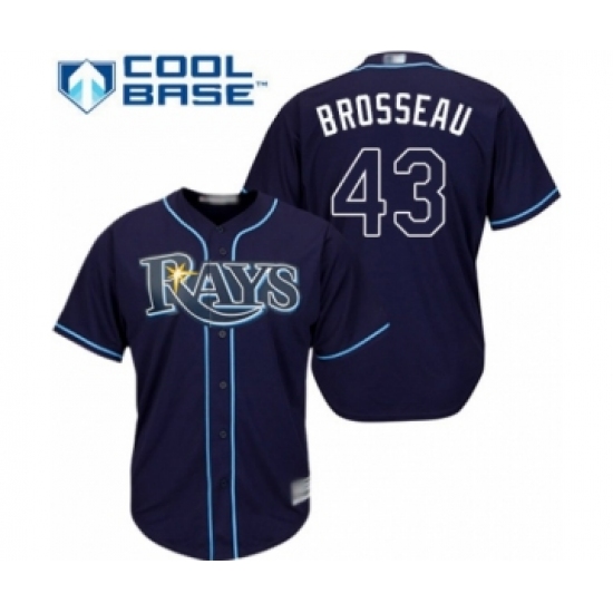 Youth Tampa Bay Rays #43 Mike Brosseau Authentic Navy Blue Alternate Cool Base Baseball Player Jersey - Ujersey
