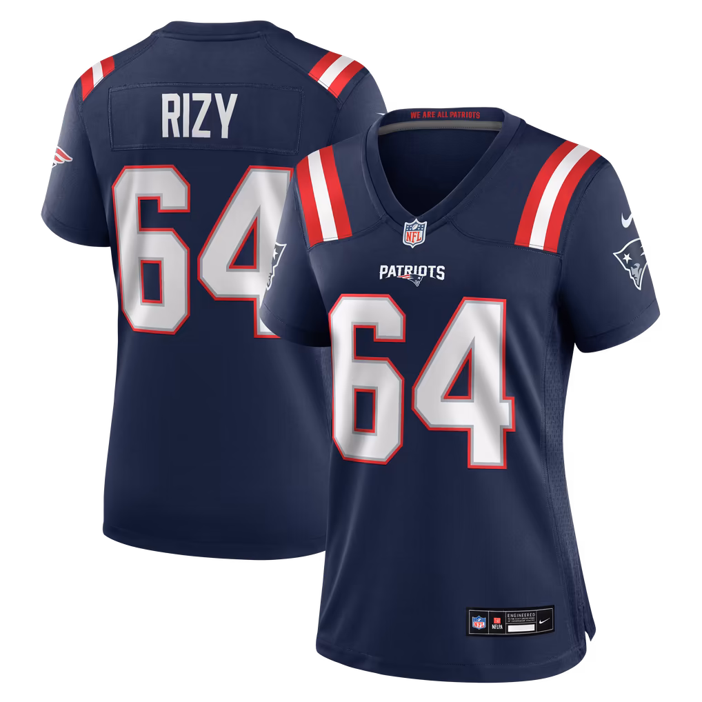 Women's New England Patriots Jacob Rizy Nike Navy Team Game Jersey - U-jersey