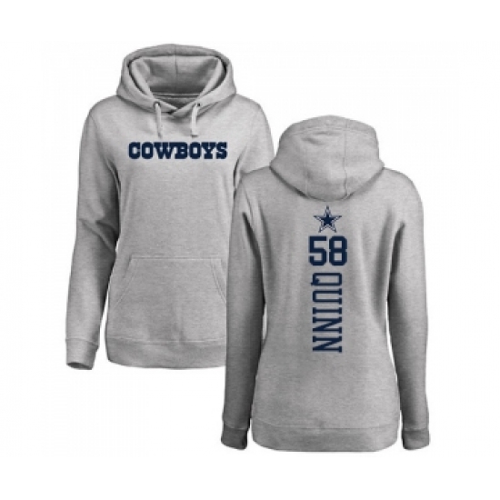 Football Women's Dallas Cowboys #58 Robert Quinn Ash Backer Pullover Hoodie - Ujersey